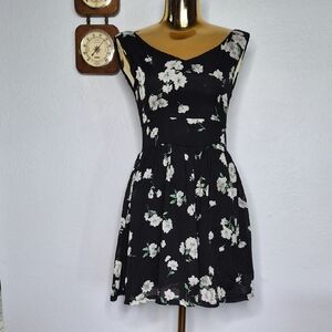 Floral Black Dress